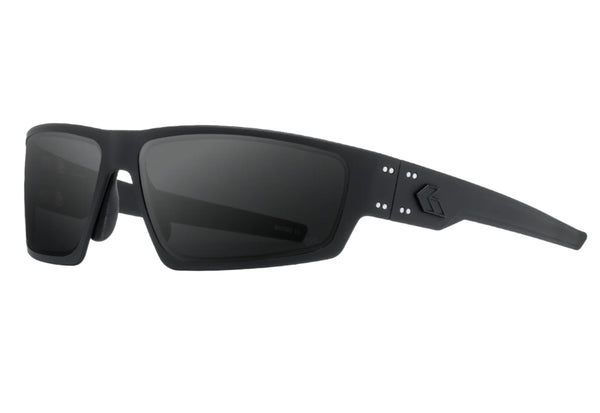 A pair of black GATORZ Warhawk OPz sunglasses with a wraparound frame and extended lenses.