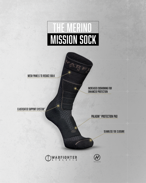 Warfighter Athletic Mission Merino Sock - Black